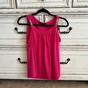 Pink sleeveless blouse